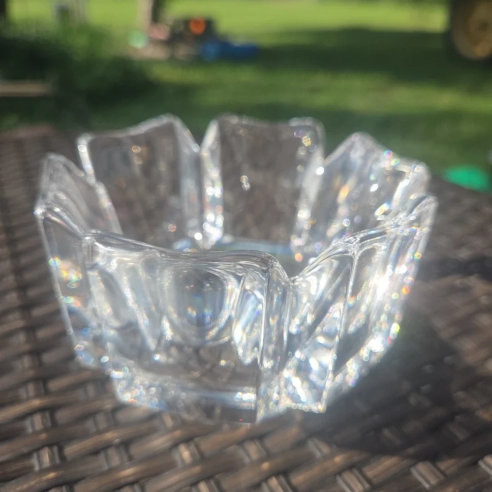 ORREFORS SWEDEN CORONA CRYSTAL GLASS BOWL LARS HELLSTEN SIGNED  6